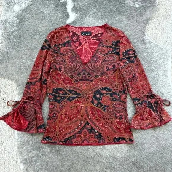 Vintage Y2K Paisley Blouse - Picture 5 of 11